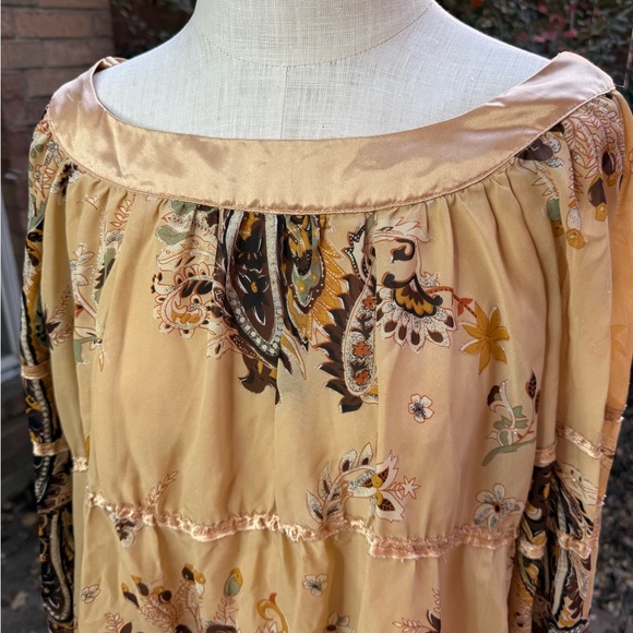 Essentials by Milano Beige Floral A-Line Skirt - Picture 3 of 5